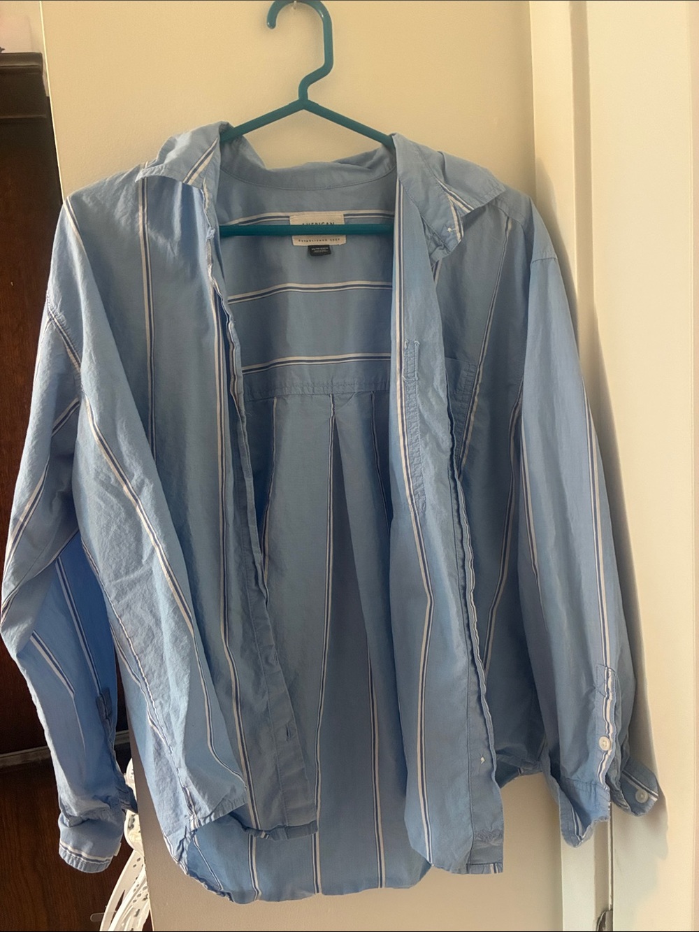 American Eagle Outfitters Light Blue Button-Up Shirt